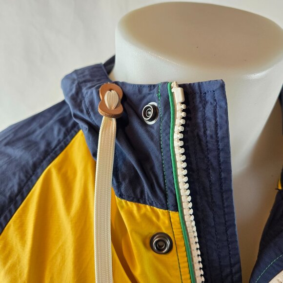 Abercrombie & Fitch Jacket Mens Medium Green Yellow Windbreaker Color Block 90s - Picture 3 of 10